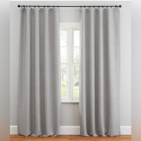 1 New Pottery Barn CLASSIC BELGIAN FLAX LINEN50x96 Gray Chambray